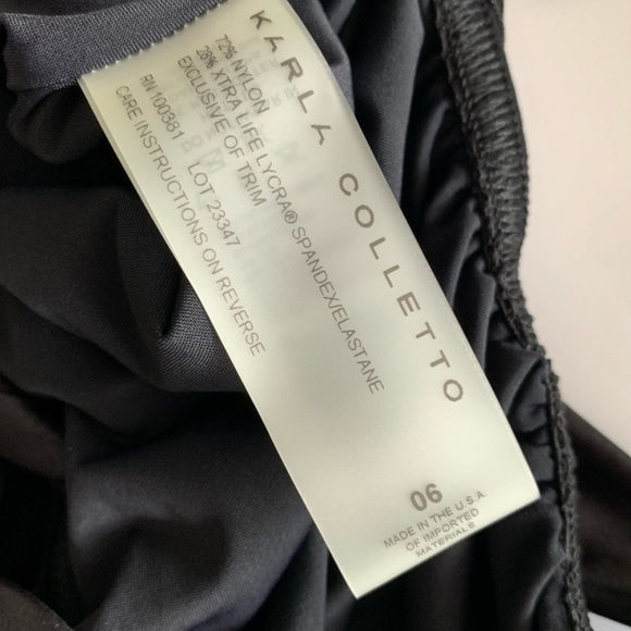 Karla Colletto Womens 6 Black Lace Up Maritta One Piece Swimsuit New Shopbop - Picture 4 of 8